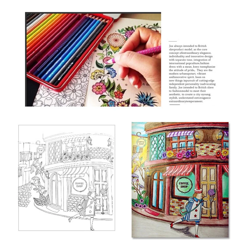 

English Version 24 Pages Time Travel Lost Ocean Coloring Book Mandalas Flower For Adult Relieve Stress Drawing Art Books