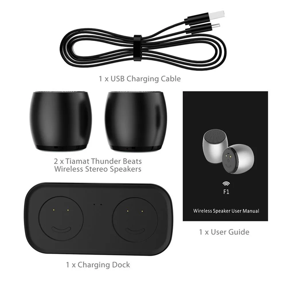 Portable Speakers Wireless Bluetooth Speaker Portable Bluetooth Speaker F1 Bluetooth Speakers TWS System column Portable mini Metal Speaker 3D Stereo Computer Subwoofer Loudspeaker MP3 Player Sardine