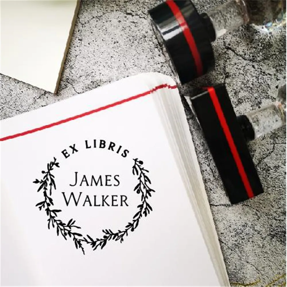 Personalized Ex Libris Stamp Custom photosensitive ink stamp for EXLIBRIS book wedding Self Inking for invitation address stamp 