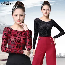 Cheap DOUBL 2020 Vogue Women's Latin Dancing Tops Wear Printing Female Adults New Ballroom Dance Long Sleeve Standard Practice Chacha Cheap DOUBL 2020 Vogue Women's Latin Dancing Tops Wear Printing Female Adults New Ballroom Dance Long Sleeve Standard Practice Chacha
