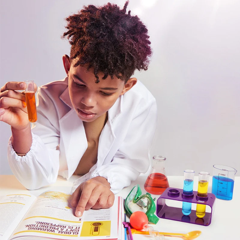 Kit de ayuda para la enseñanza en Laboratorio de Ciencia para niños, juguetes educativos para niños, herramientas químicas, juguetes de tallo, Juguetes Divertidos de aprendizaje para interior - 2