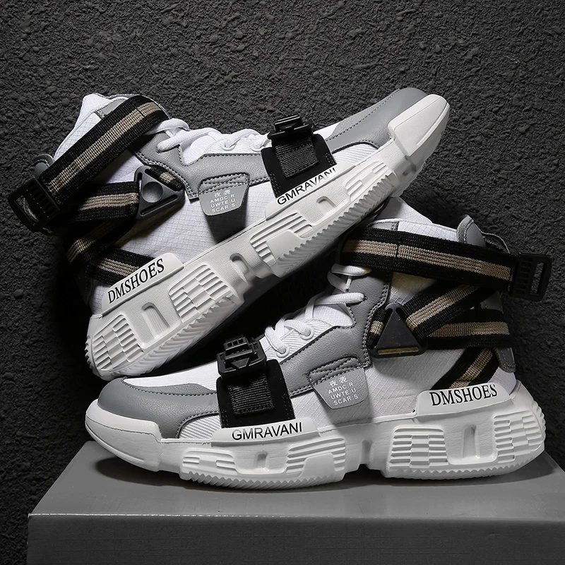 

Men Casual Shoes High Top Outdoor Sneakers Sports Shoes Men Designer Shoes Flats Zapatos De Hombre Men PU Leather Luxury Shoes