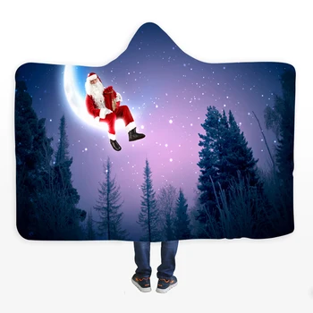 

3D Galaxy Printed Hooded Blanket Super Warm Fleece Wearable Blanket Hoodies Colorful Adults Cloak Throw Hoodie Blankets
