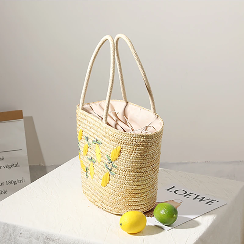 Women's shoulder bag for Summer straw woven holiday beach bag 2022 new simple alphabet embroidered handbag large capacity