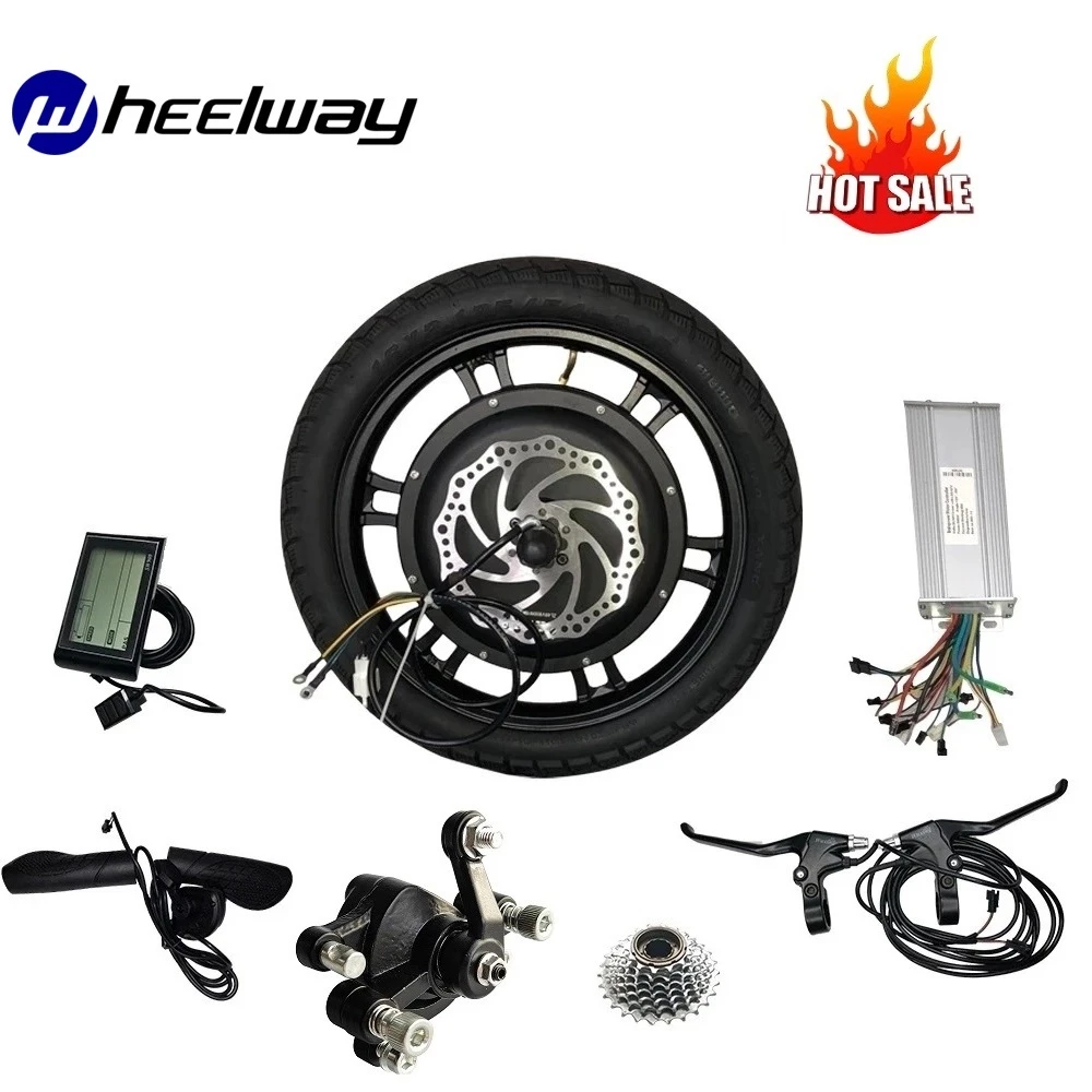 Kit de Motor de cubo BLDC para bicicleta eléctrica, dispositivo de 16 pulgadas, 48V, 500W, 1000W, con freno de disco|Motor de eléctrica| - AliExpress