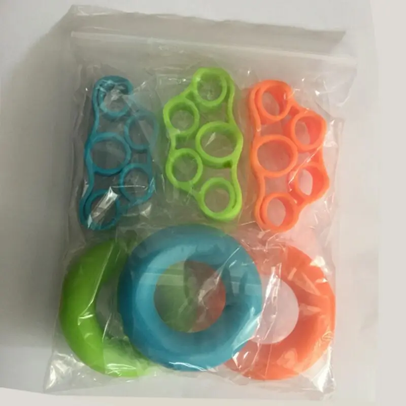 

Silicone Rally O-Shape Ring Sports Fitness Silicone Grip Rally Finger Trainer Set stretching elastic bands exercise equipment