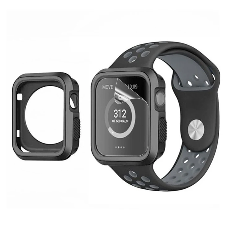 Стильный чехол для Apple Watch 4 5 40 мм 44 мм защитный чехол для iWatch 3 2 1 38 мм 42 мм аксессуары для протектора экрана
