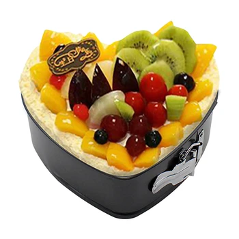 

3pcs Cake Mold Square Heart Shaped Round Non-stick with Removable Bottom Cake Pan with Buckle PAK55