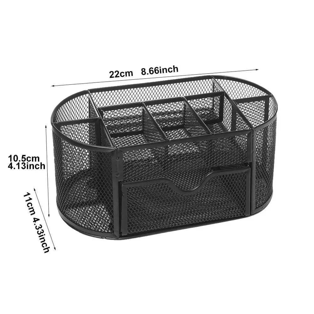 Металлический держатель для ручек с 9 решетками, студенческий Настольный стеллаж для хранения, студенческий сетчатый стол, офисные аксессуары