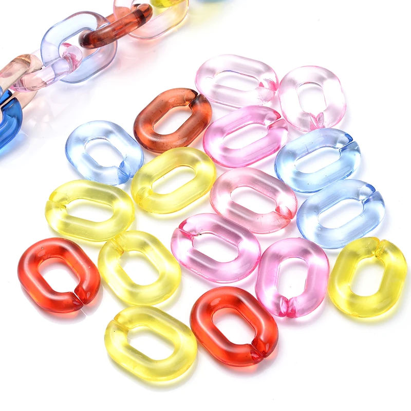 

30Pcs/Pack 18x24mm Acrylic Transparent Opening Chain Link Beads for Necklace Bracelet Jewelry DIY Accessories Making