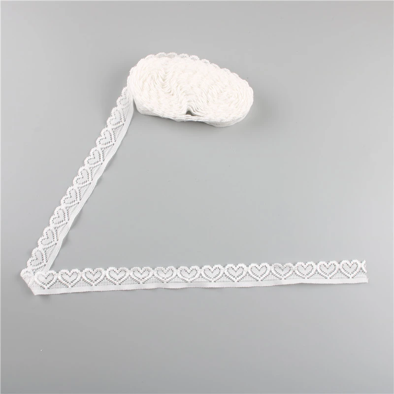 Lace Ribbon Lace Garment Accessories Lace Sewing Supplies Lace Decoration Lace Accessories Lace Sewing Accessories Elastic Lace Ribbon Tape 18mm wide Trims Heart-shaped Stretch Lace 5 yards For Sewing Decoration African Fabric