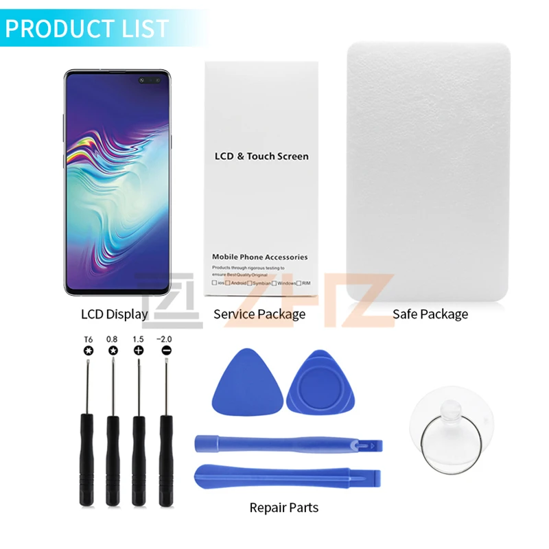 Для samsung Galaxy S10 5g lcd G977 кодирующий преобразователь сенсорного экрана в сборе с рамкой G977B G977U G977N экран Замена запчастей