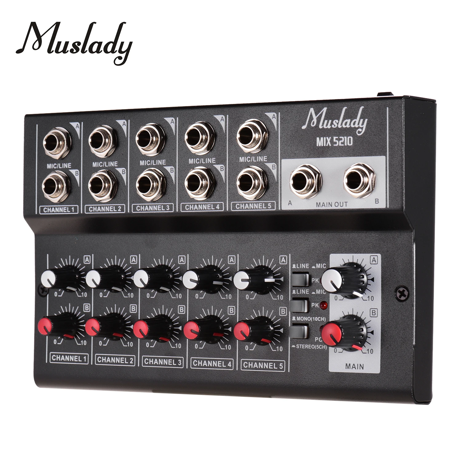 Цифровой микшерный пульт Muslady MIX5210 10-канальный аудиомикшер стерео микшер для