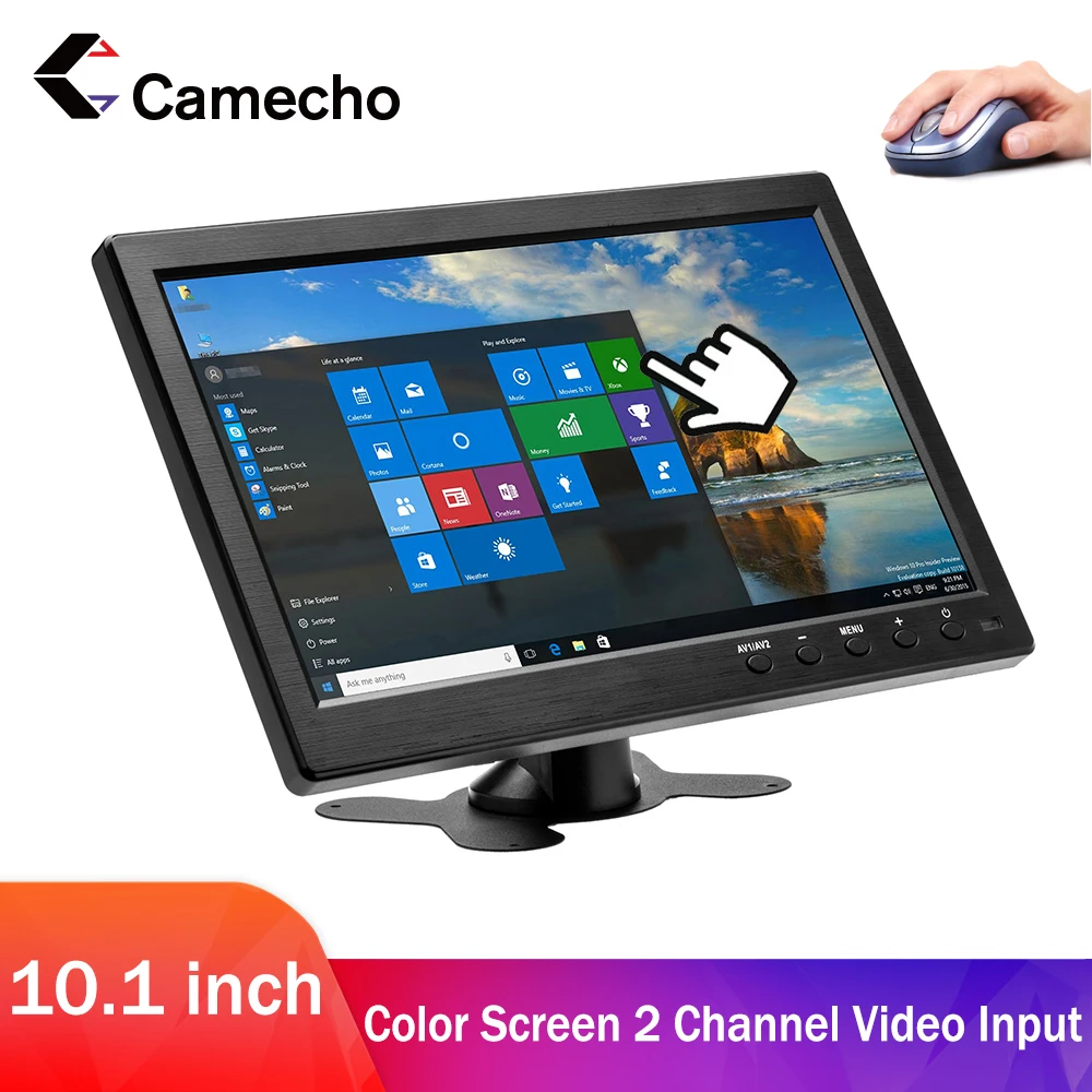 Camecho 10 1 дюймовый портативный монитор 1024X600 HD ЖК-дисплей компьютер светодиодный