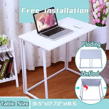 

Foldable Computer Table Computer Desk Office Writing Table Simple Design Easy Assemable Standing Desk for Home Officen Living