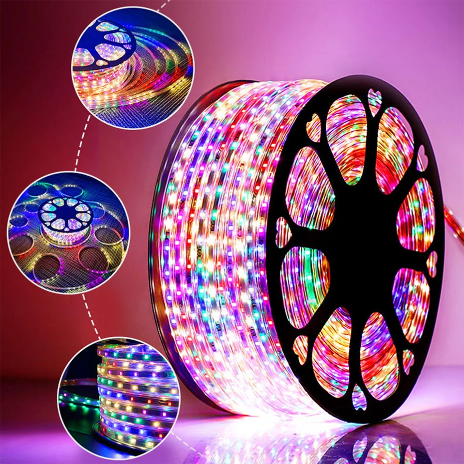 3M 5M 6M 8M 10M RGB LED Strip Lights IP65 Waterproof 5050 5M LEDs USB  Bluetooth