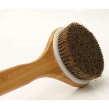 Горячая щетка для душа с длинной бамбуковой деревянной ручкой скребок для спа-отшелушиватель для ванны массажные щетки для тела CNT 66