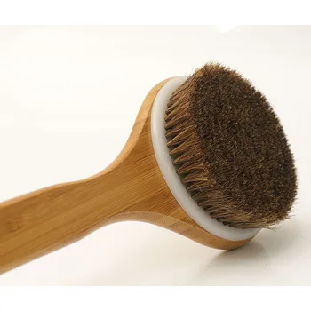 

Hot Shower Brush With Long Bamboo Wood Handle Back Scrubber Spa Exfoliator Bath Body Massage Brushes CNT 66