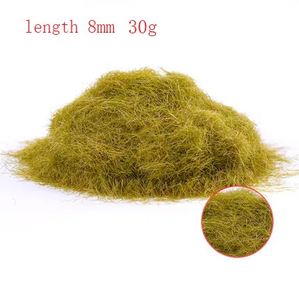 30g Scene Model Materia Yellow Green Turf Flock Lawn Nylon Grass Powder STATIC GRASS 3MM/5MM/8MM Modeling Hobby Craft Accessory 13