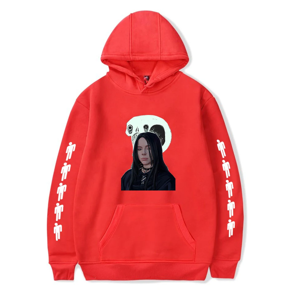 Толстовки Billie Eilish, толстовки для женщин и мужчин, модные Harajuku черные толстовки с капюшоном, Осенние повседневные пуловеры Billie Eilish для девочек
