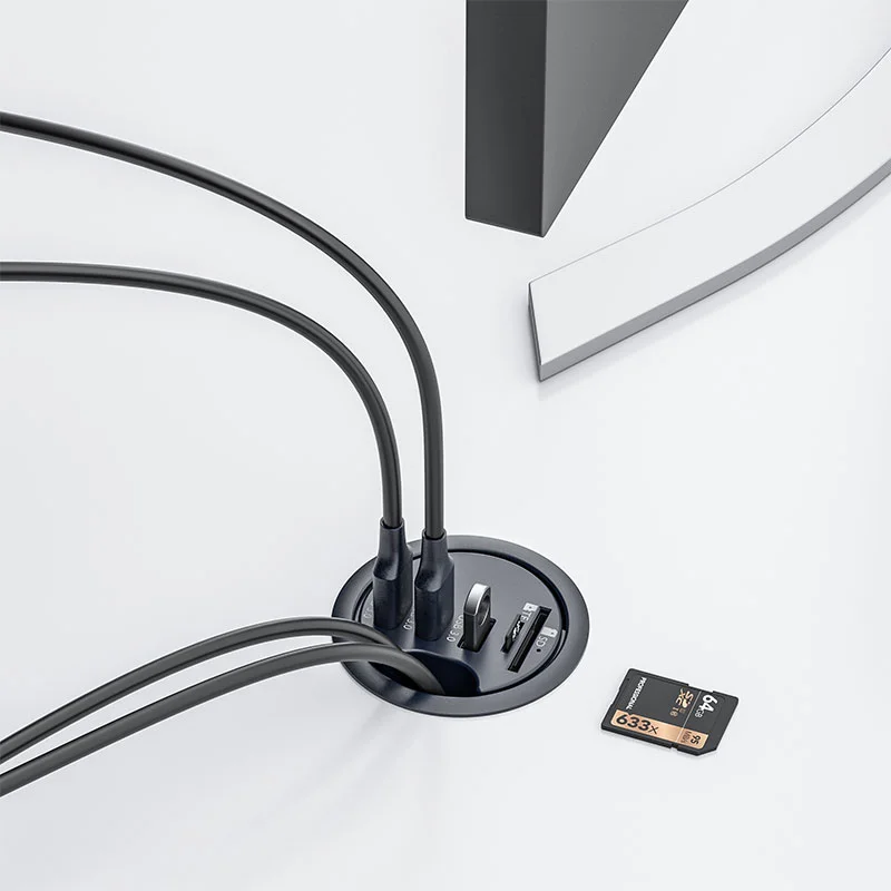 Hub Usb 3.0 de Montagem no Desktop Docking Station com Multi Usb 3.0 sd tf Leitor de Cartão de Fone de Ouvido Suporte Controle de Volume Usb Splitter
