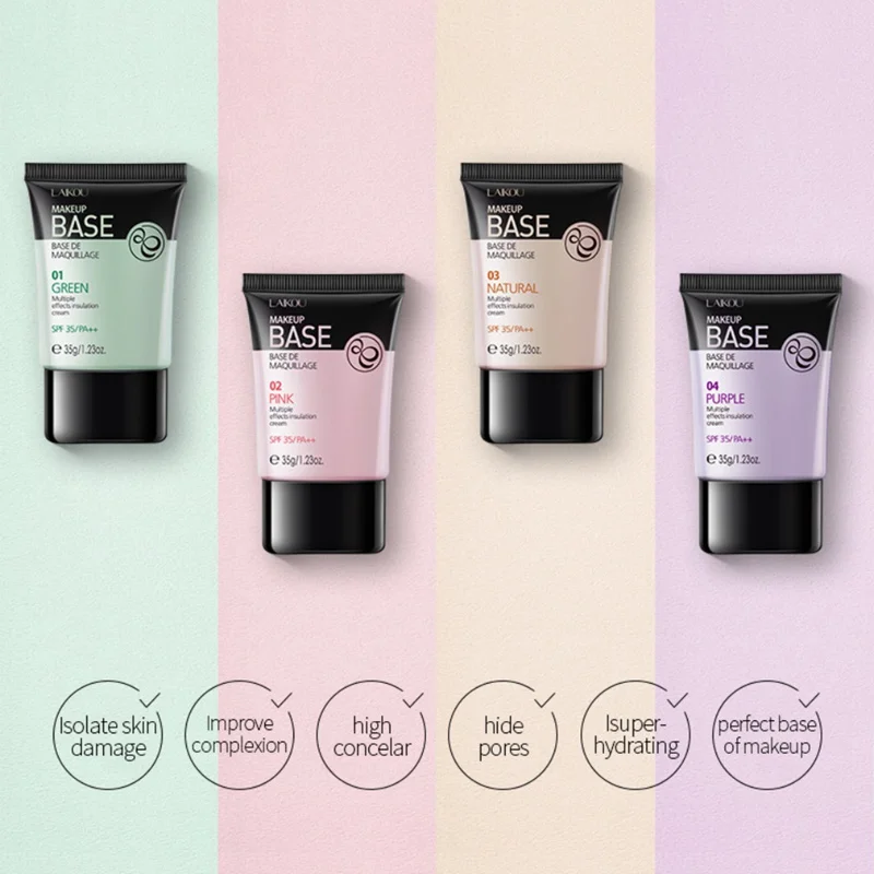 

4 Colors Face Makeup Base Concealer Liquid Foundation Oil Control BB Cream Whitening Primer Makeup