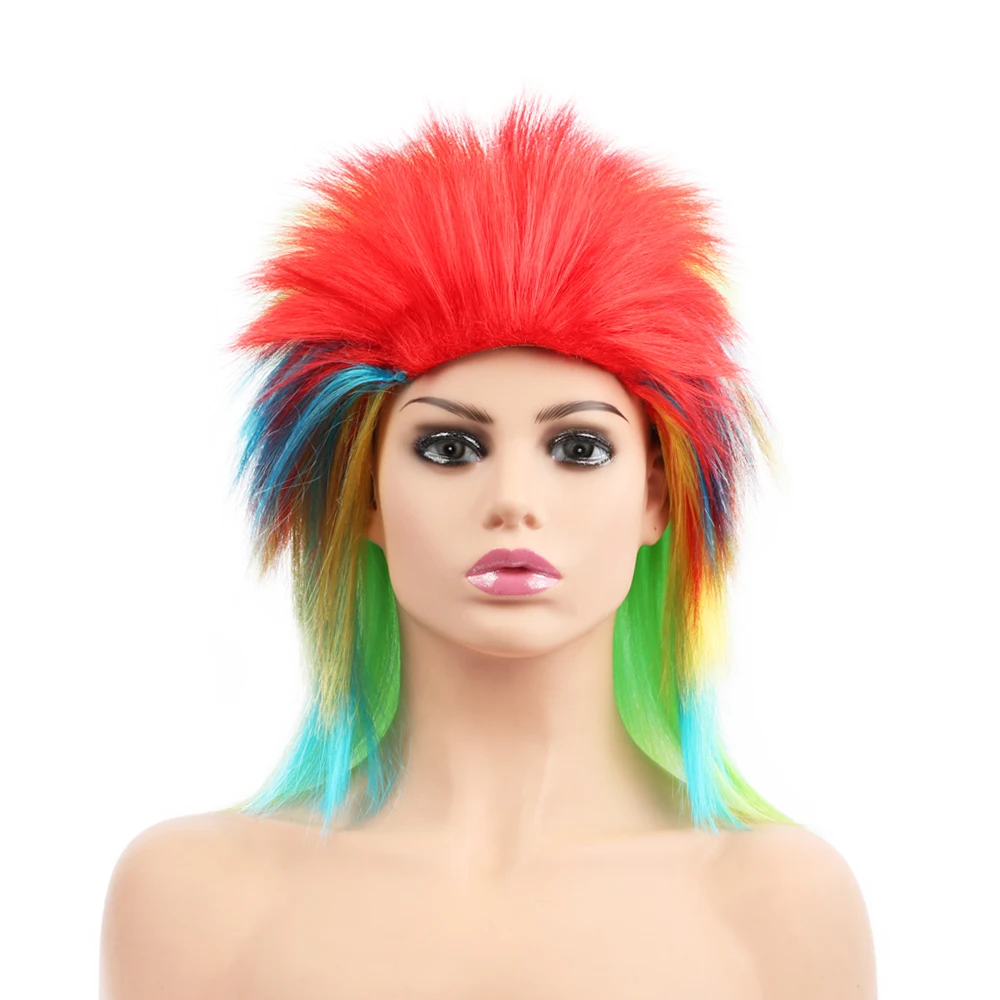 Free Beauty 16 &quotсинтетический Радужный Панк Рокер Crazy Spiky Необычные Смешные фотообои