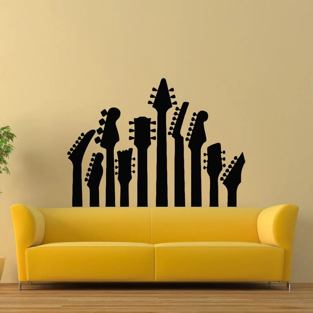 

Guitar Decal Music Vinyl Sticker Musical Instrument Decals For Bedroom Dorm Recording Studio Interior Design Wallpapers C554