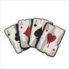 Игральные карты Светоотражающая наклейка для автомобиля ПВХ наклейки с персонажами из мультфильмов креативный мотоцикл автомобиль покер графика безопасность дорожный стикер s 15,2*9,8 см