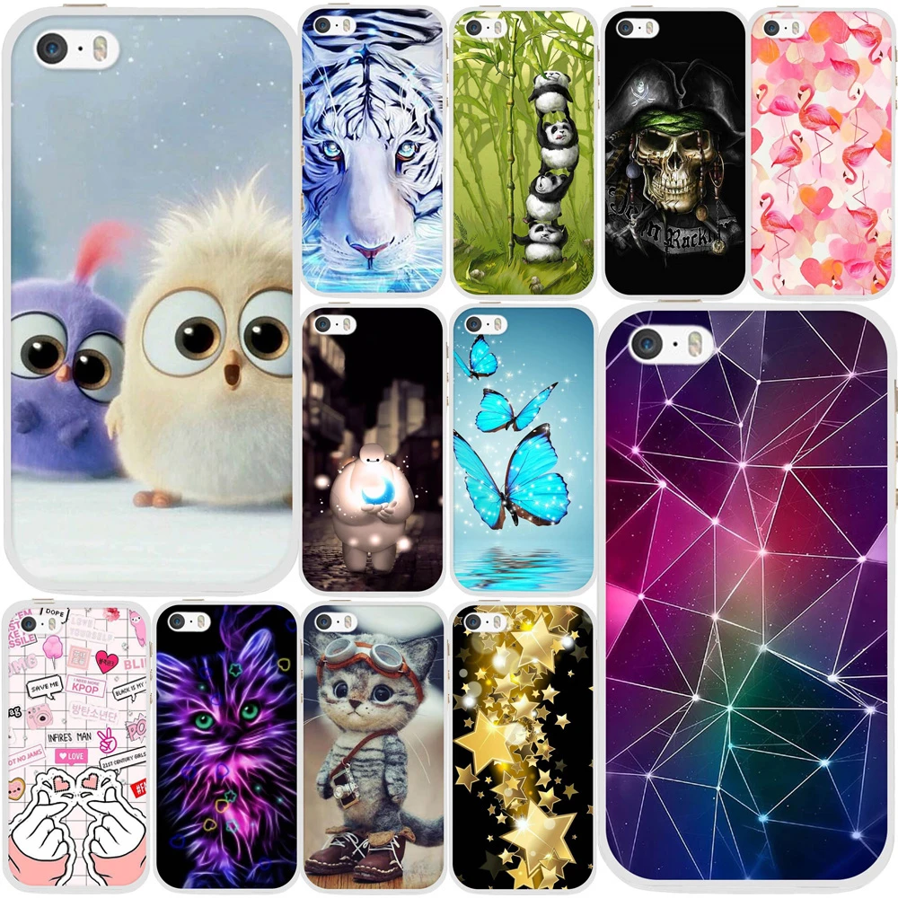 iphone se phone case Case For iPhone 5 5s SE Case Cover Silicone TPU Cartoon Pattern Coque for iPhone 6 6s Case Cover Coque for iPhone 6s 5 s Fundas iphone se clear case