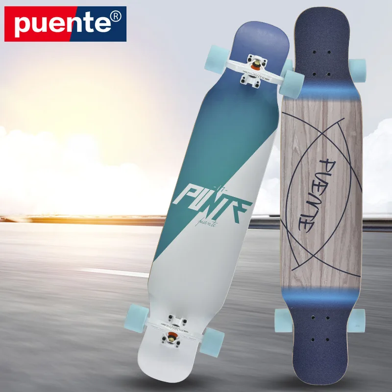 Longboard Maple Deck Extreme Sports and Outdoors Double Kick Trick for Beginners and Professionals
