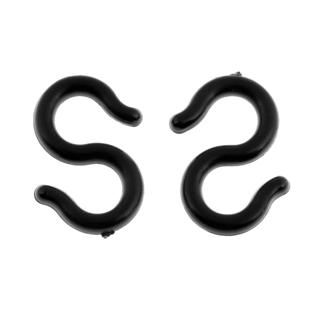 100pcs Black S-Hook Clips Shift Cable Brake Gear Cable Housing Holder Guide