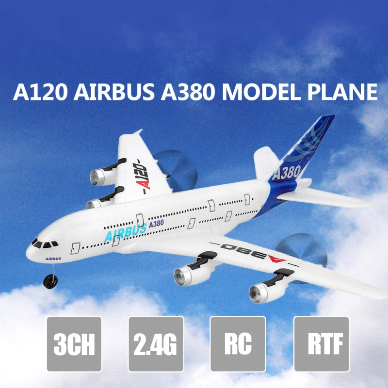 Моделирование Airbus A380 Электрический радиоуправляемый самолет игрушка 2,4 г 300 м 51 см большой EPP самолет с неподвижным крылом дистанционное управление rc-планер добавить светодиодный свет