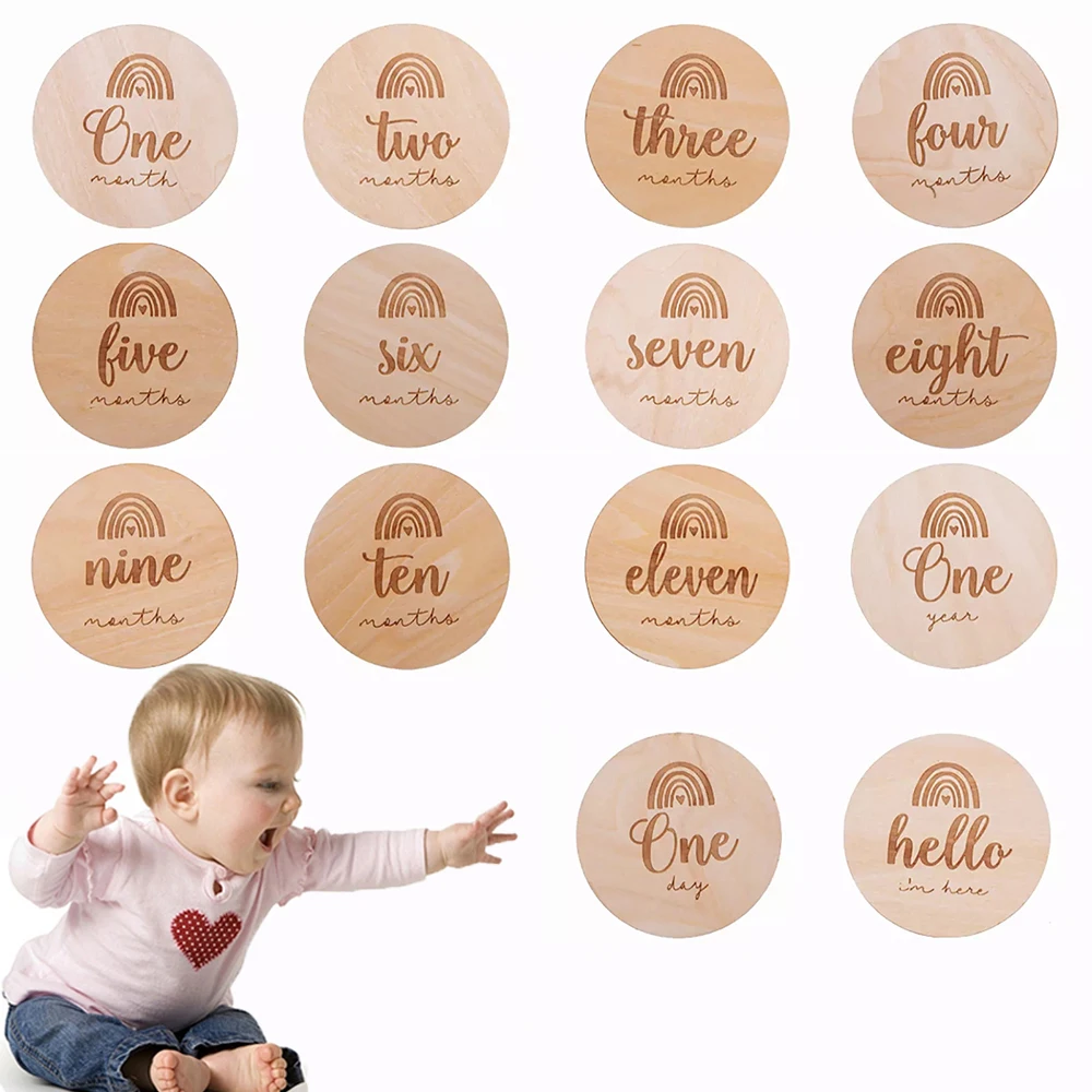 1 Set con las letras Baby bloques de bebé mensual recién conmemorativa de tarjeta de regalo de bebé de alfabetización de niños Fotografía apoyos Juguetes