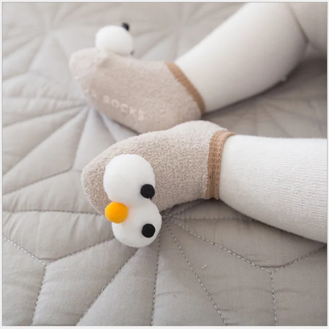 

Spring And Autumn New Style Baby Floor Socks Anti-slip BABY'S Shoes Foot Sock with Big Eye Cute Children No-show Socks Learner I