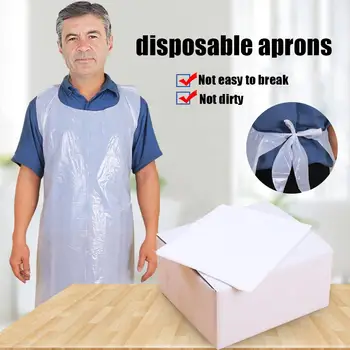 

50/100Pcs Disposable Plastic Thick Anti Fouling Oil-proof Kitchen Cooking Apron