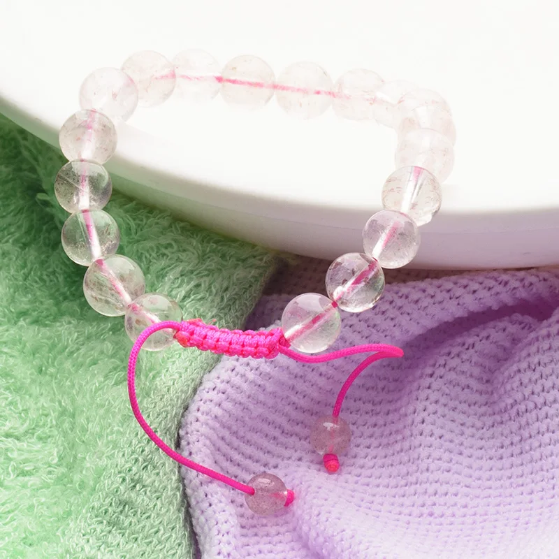 Strawberry Quartz Gemstone Round 8MM Adjustment Bead Bracelet for Women Men Yoga Gift Fine Jewelry | Украшения и аксессуары