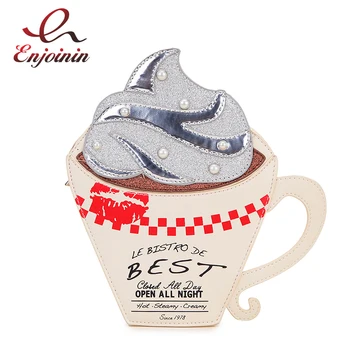 

Unique Cappuccino Cup Design Women Purses and Handbags Fashion Shoulder Chain Bag 2020 Leather Clutch Bag Totes Crossbody Bag