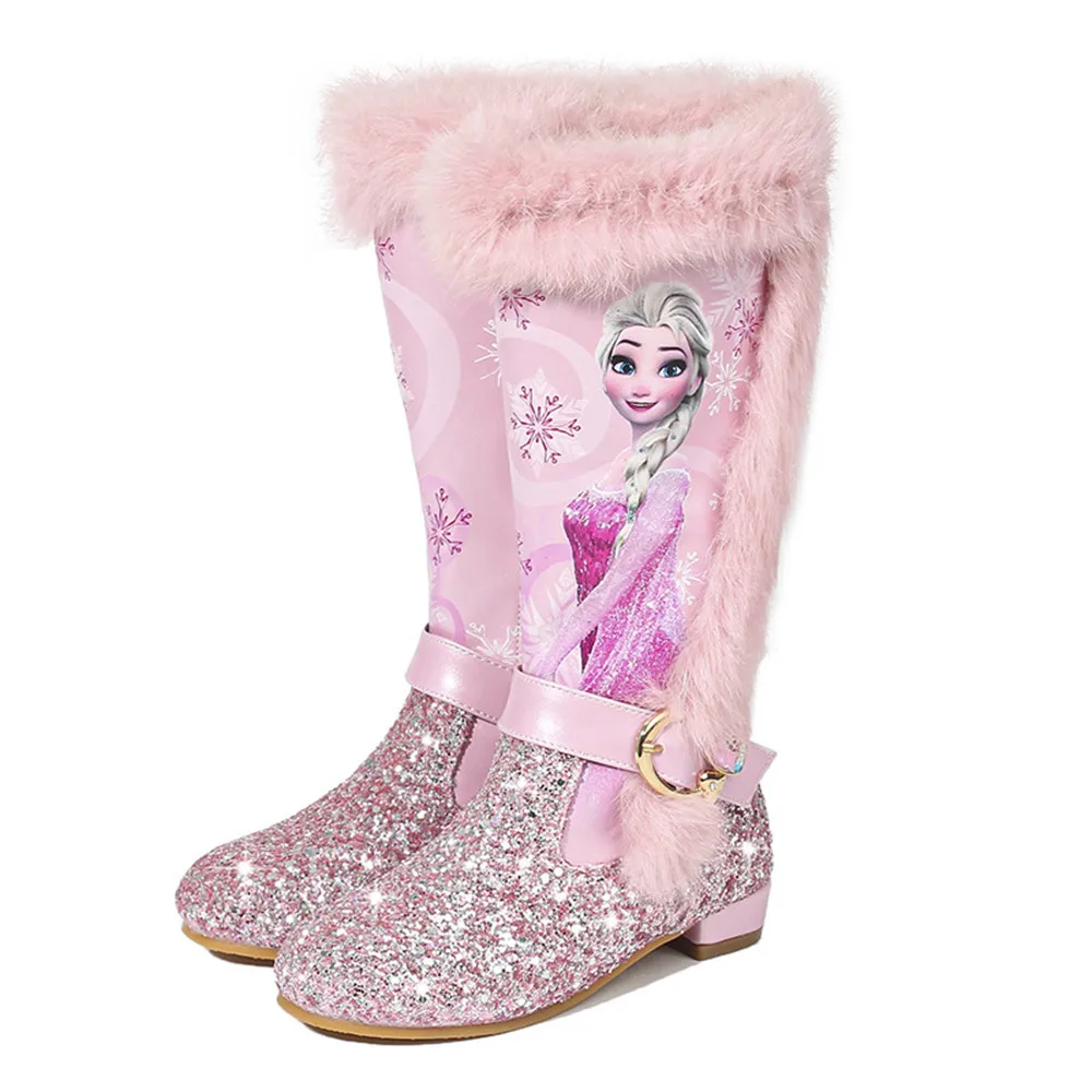 Botas altas Elsa princess para niños nuevas botas de invierno para niñas  botas por encima de la rodilla para niñas zapatos de nieve rosa azul  cosplay - AliExpress