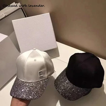 

Obsessed with lavender. Spring and summer letter cap Joker diamond sequined baseball cap casual female hat