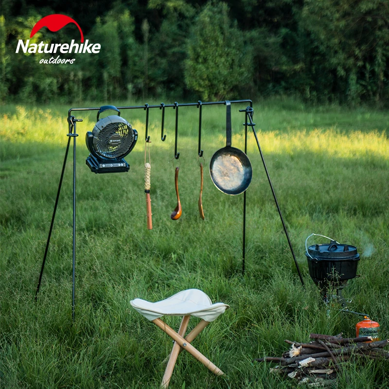 

Naturehike Indian Hanger Iron Hanging Rack Multi Tools Camping Equipment Camping Triangular Rack Camp Tableware Cookware Rack