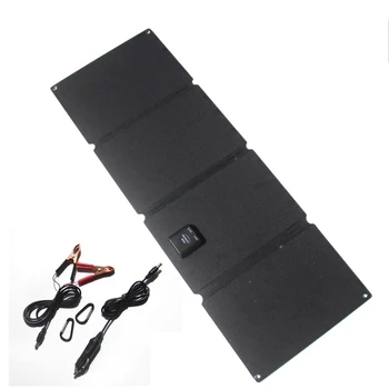 

40W 5V 12V 2 USB Solar Panel Solar Battery Charge Plate 2A 3A Fast Charge Waterproof Folding Bag ETFE Clip Outdoor Camping