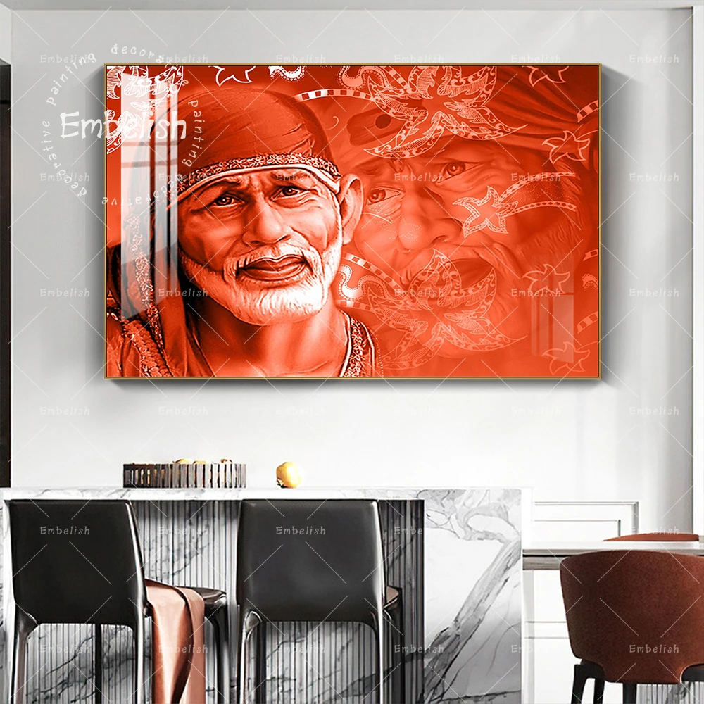Canvas Painting For Living Room Wall Art 1 Piece Sai Baba Pictures