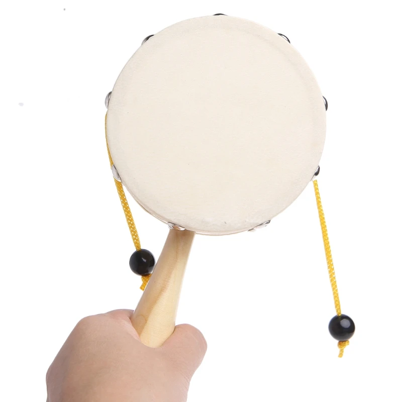 Детская встряхиватель деревянная погремушка барабан ударный ручной детский музыкальная игрушка в подарок 95AE