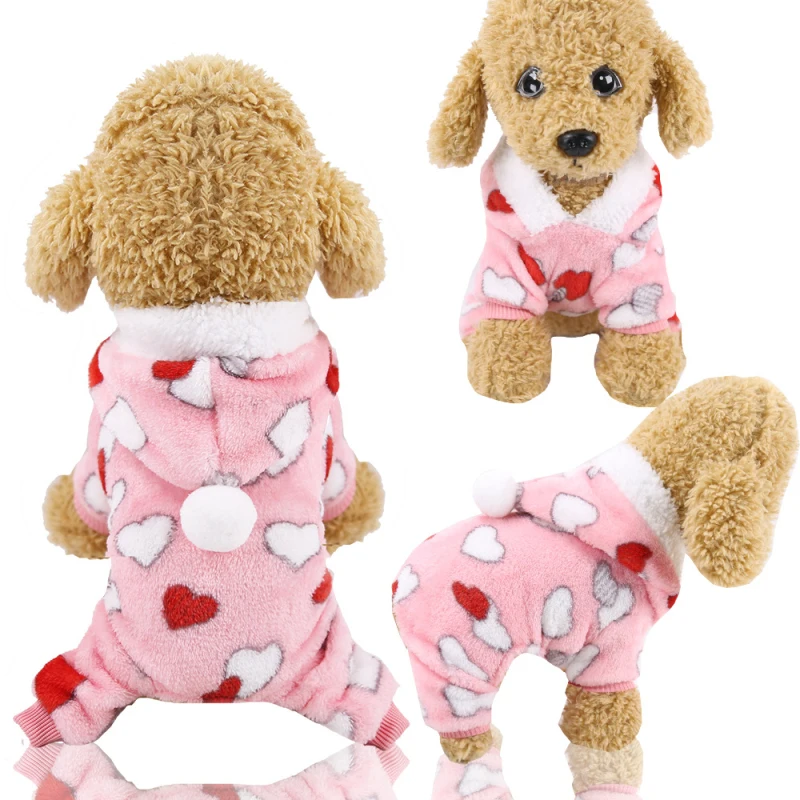 

Soft Warm Dog Clothes Jumpsuit Pajamas Flannel Dog Clothing Outfit Winter Pet Overalls Puppy Costume Small Dog Apparel Dropship