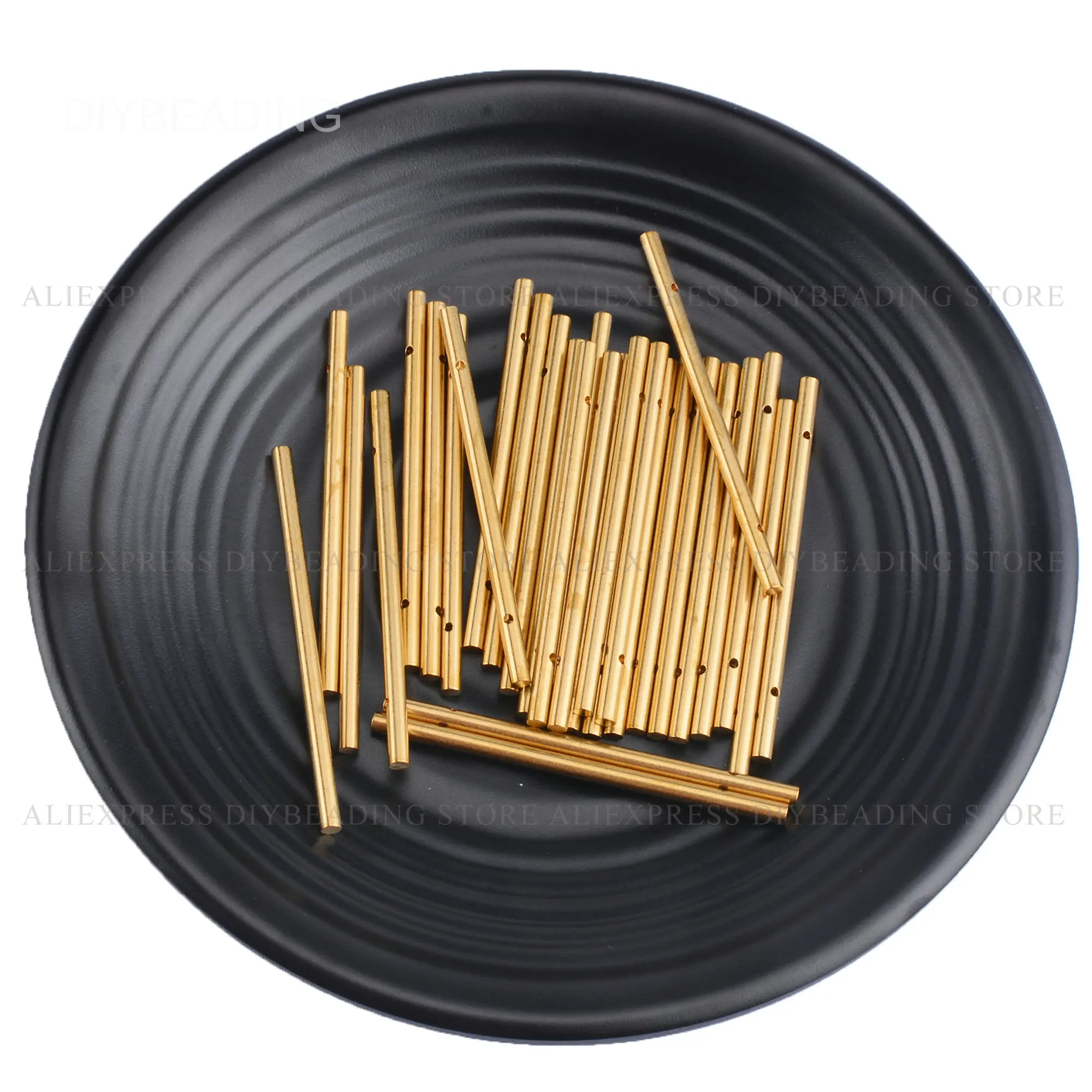 4500 Pcs Brass Round Long Tube Bar Connector Finding Component For