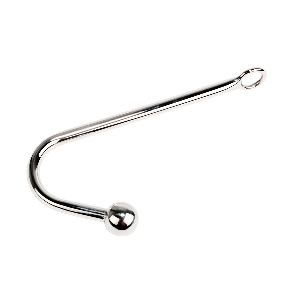 IKOKY Metal Anal Hook With Ball Prostate Massager Butt Plug Anus Dilator Stainless Steel Sex Toys