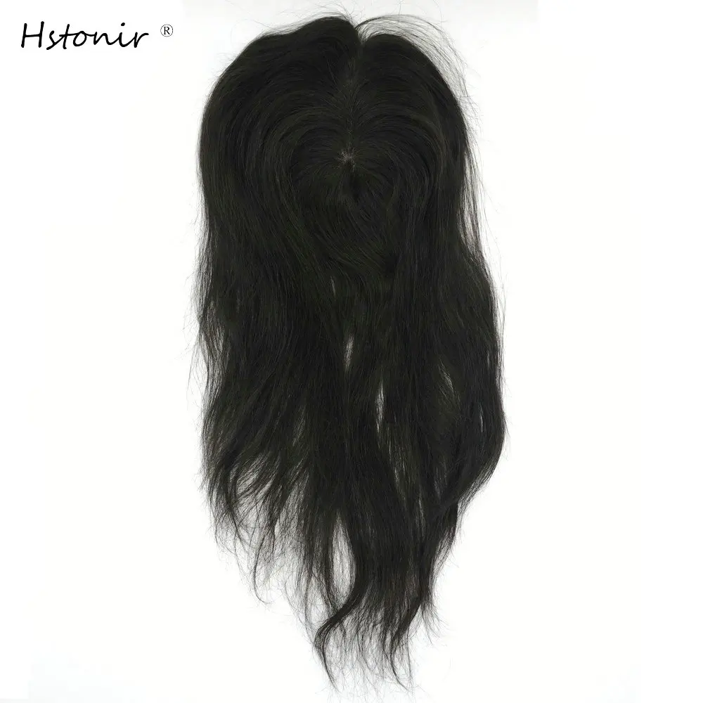 Hstonir парик Топпер парик волос для женщин моно кружева touper волос Toupet chevex Humain Pour Femmes европейские волосы remy TP14 - Парик Цвет: 1B #
