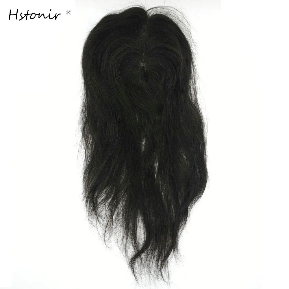 1B # Hstonir парик Топпер парик волос для женщин моно кружева touper волос Toupet chevex Humain Pour Femmes европейские волосы remy TP14 - Парик Цвет: 1B #