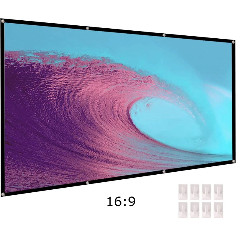 Портативный складной 1 8 дюймовый HD проектор Sn 16:9 Настенный для домашнего
